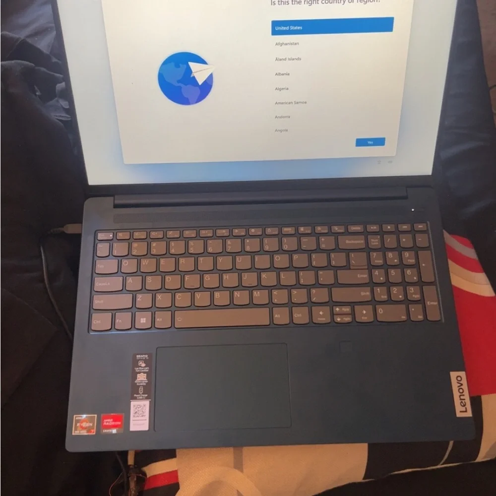Lenovo Blue Laptop with Sleek Design and Matte Finish